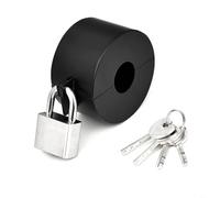 Sileduove Door Handle Lock, Door Knob Lock Out Device, Security Cover for Round Tulip Oval Knobs, Prevent Rotation and Wandering, Stainless Steel Construction, Easy Install No Drilling,(B)