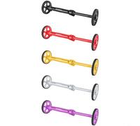 Sileduove Folding Bike Easy Wheel Extension Rod Kit, Aluminium Alloy Front Fork Adapter with Built-in Bearings for Smooth Rolling, Lightweight 152g Design, Compatible with for BROMPTON(Silver)