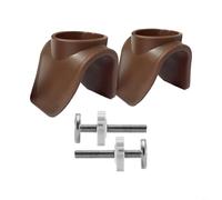 Sileduove Gate Wall Protector, Safety Gate Adapter, Railing Mount Kit, Stair Banister Fastener Set for Pressure, No-Drill Install with Bolts, ABS Material, Brown, 90x65mm,