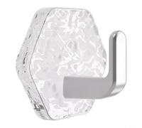 Sileduove Hexagonal Water Ripple Wall Hook Set Of 10 No Drill Self Bathroom Kitchen Balcony Storage Hook Moisture Resistant PET Material Modern Design(Silver)
