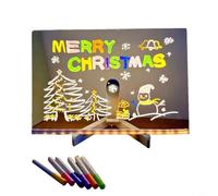 Sileduove LED Notice Board with Colours, Desktop Erasable Luminous Acrylic Painting Board, Writing Board, Portable, Transparent Luminous LED Writing Board, Writing Board (3)