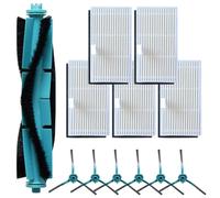 Sileduove Main Roller Brush, Side Brush, Filter Kit for MEDION Robot Vacuum, High-Efficiency Dirt Removal, Corner Cleaning Design, 1 Main + 5 Filters + 6 Brushes, Fits X41 SW+/MD 12034,