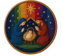 Sileduove Nativity Scene DIY Embroidery Kit For Crafting Home Decorations And Faith Symbolic Artworks With Full Materials(A)