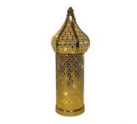 Sileduove Ramadan Lantern, Eid Ornament, Decor, Home Festival Hanging Light, Hollow Iron Design, Battery Operated, Large 35cm, Metal Build, Easy Tabletop Installation(M)