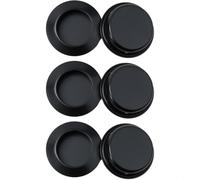 Sileduove Recessed Flush Pocket Door Pull, Cabinet Sliding Handle, Embedded Gate Hardware, Matte Black Finish, Rust-Resistant Carbon Steel, 41x10mm Size, Easy Screw Install for Closet