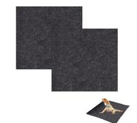 Sileduove Reptile Carpet 2 Pack Terrarium Liner for Bearded Dragon Snake Turtle - Non-Abrasive Bedding Mat Eco Substrate Flooring 17.25x35.25 Inch Grey(40x40cm)