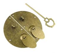Sileduove Retro Brass Door Pull Handle, Chinese Dynasty Knock Lock Latch, Antique Furniture Hardware, Easy Installation Design, Replaceable Bolt Security, 100mm Diameter, Metal Iron