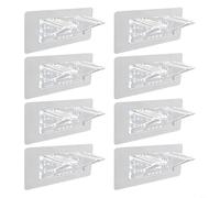 Sileduove Self Shelf Support Transparent PVC Bracket, For Cabinet Bookshelf Wardrobe No Drill Heavy Duty Corner To Sagging(8pcs)