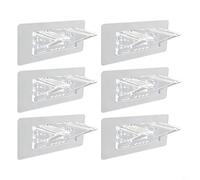 Sileduove Self Shelf Support Transparent PVC Bracket, For Cabinet Bookshelf Wardrobe No Drill Heavy Duty Corner To Sagging(6pcs)