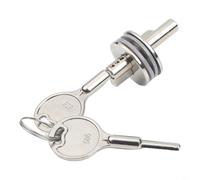 Sileduove Sliding Glass Door Lock with Keys, Zinc Alloy Display Case Lock for Jewelry Cabinet, Secure Round Hardware for 3-6mm Glass, Silver Finish, 16mm Inner Diameter(1pcs)