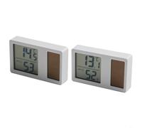 Sileduove Solar Powered Thermometer and Hygrometer for Home, Digital Temperature Humidity Meter with Easy-Read Display, Compact Indoor Climate Monitor for Nursery and Office, White,(7 * 4.3cm)