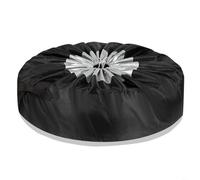 Sileduove Spare Tire Cover for Car SUV Trailer Wheel Storage Protector Bag 210D Oxford Waterproof Sun Resistant Slip-On with Drawstring Black Silver S L Sizes(L)