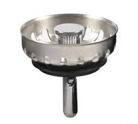 Sileduove Stainless Steel Kitchen Sink Strainer Basket with Rubber Seal, 52mm Drain Filter for G1-1/2 Inch Valve, Adjustable Depth Waste Stopper for Home Plumbing Repair