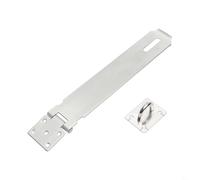 Sileduove Stainless Steel Lock Plate, Padlock Hasp, Door Bolt, Heavy Duty for surface Mount Latch, Weather Resistant & Polished Finish, 304 Grade Metal, 10 Inch Silver, Easy Install Kit(8 inches)