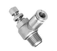 Sileduove Stainless Steel Throttle Valve Set, Pneumatic Control Valve, Airflow Regulator for Home Improvement, Precise Adjustment, Tool-free Push-fit Connection, 4mm to 1/4 Inch, M5(304 SL4-01)
