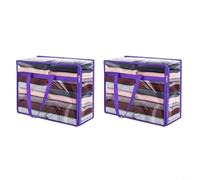 Sileduove Storage Bag, Clothing Container, Stuff Bag, Large Moving Organizer for Bedding and Blankets, Transparent PVC Design with Reinforced Handles, 40L Capacity 46x38x23cm, (2pce)