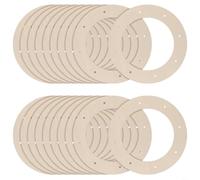 Sileduove Wooden Wreath Frames, Circle Wreath Forms, Wood Craft Rings for DIY Projects with Pre-Drilled Holes for Easy Hanging, Natural Finish Bulk Set of 20 Pieces, 25mm Thickness(13 cm)