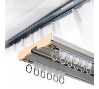 Silence 1.9m Double Curtain TrackAluminumCeiling Rail Easy Install GreyRoom Divider for Living Room & Bedroom & Smooth Operation