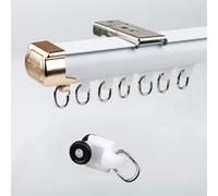 Silence ain Track System Easy Install Ceiling Mount Aluminum Shower ain Rod 6.56ft White Window Valance Rail for Bay Versatile Divider Solut
