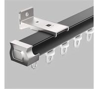 Silence Aluminium Curtain Track System Durable Wall & Ceiling Mount Room Divider for Windows Living Room Bathroom 120cm 3.9ft Black B Color