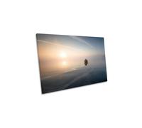 Silence Boat Morning Dawn Peaceful Canvas Wall Art Picture Print CanvasGeeks Multi W36 inch x H24 inch x D40mm