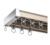 Silence Curtain Track 1-6M, Double Curtain Rails for U/L-Shaped/Bay Windows, 90 Degree Corner Curtain Rods, 11Ft/3.2M Champagne, Noise-Reducing Solution