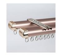 Silence Double Curtain for Open Spaces Privacy Solution with Wrapped Silent Tape & End Caps Rose Gold 200cm Long Perfect for Smooth Sliding Curtains