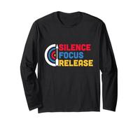 Silence Focus Release Arrow and Target Archery Lover Long Sleeve T-Shirt