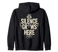 Silence Grows Here Quiet Nature Calm Mind Zip Hoodie