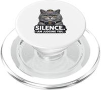 Silence I Am Judging You Funny Cat Cute British Shorthair PopSockets PopGrip for MagSafe