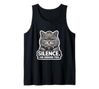 Silence I Am Judging You Funny Cat Cute British Shorthair Tank Top