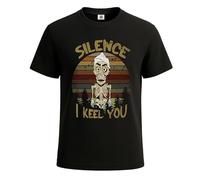Silence I Kill You Scary Skeleton Novelty Men's T Shirt Funny Party Shirt Top