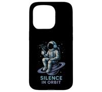 SILENCE IN THE ORBIT funny astronaut having coffee and chill Case for iPhone 15 Pro