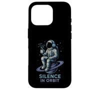 SILENCE IN THE ORBIT funny astronaut having coffee and chill Case for iPhone 16 Pro