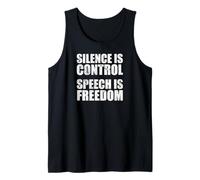Silence is Control Speech is Freedom Bold Empowerment Worn Tank Top