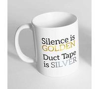 Silence is Golden Funny Novelty Ceramic Cup Gift Tea Coffee Mug 1105 (Mug Only)