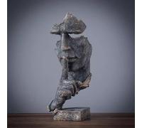 Silence is Golden Modern Sculpture Artwork Retro Do Old Ornaments Office Desktop Furnishings Study Decorations(not speak)