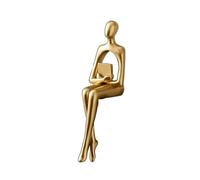 Silence is Golden Statue - 23cm Resin Abstract Sculpture for Home Decor, Living Room, Study, Entrance, Desk Accessories - Unique Modern Art Piece