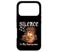 SILENCE IS MY SUPERPOWER introvert bookworm fireplace read Case for iPhone 17 Pro