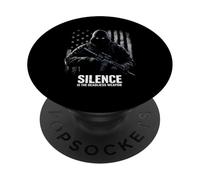 SILENCE IS THE DEADLIEST WEAPON Tactical Vector PopSockets Adhesive PopGrip