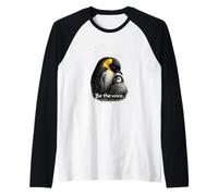 Silence is Threatened Be the Voice Penguin Art Raglan Baseball Tee