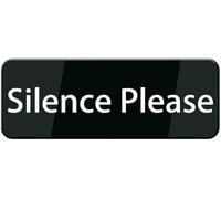 Silence Please Acrylic Sign 9x3 Inch Quiet Reminder Plaque Self Adhesive For House Office Front Door Window Gate Indoor Outdoor Wall
