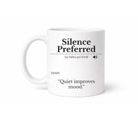 Silence Preferred Funny Dictionary Definition Ceramic Mug 11oz | Introvert Theme