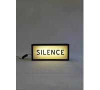 Silence RGB LED Neon Lightbox with Remote Control Wall Mountable Pulsing Studio Warning Sign Illuminated Lights Sign for Cinema Libraries Cafes Home Company Desk Wall Decor USB Powered