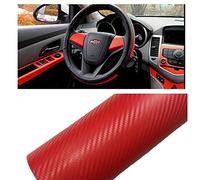 Silence Shopping 3D Carbon Fiber Vinyl Car DIY Wrap Sheet Roll Film Sticker Decal - Red Color 127X30cm (Red)