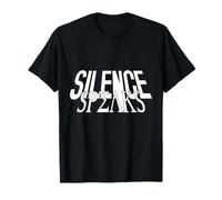 Silence Speaks Typography Bold Minimalist Quote Modern T-Shirt