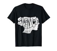 Silence The Hate Retro Distressed Typography Profile Art T-Shirt