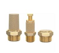 Silencer Air Fittings Brass Control Muffler Compressed Pneumatic Exhaust The Electromagnetic Valve Scarf Connector 10Pcs(Long-06)