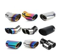 Silencer Auto Exhaust Muffler Tip Stainless Steel Pipe Chrome Trim Modified Car Rear Tail Throat Liner Car Tailpipe(05)