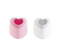 SILENRADAWN 1 Pair Heart Shaped Desktop Toothbrush Holder Multifunctional Storage Stand for Bathroom and Makeup Brush Organizer Pink